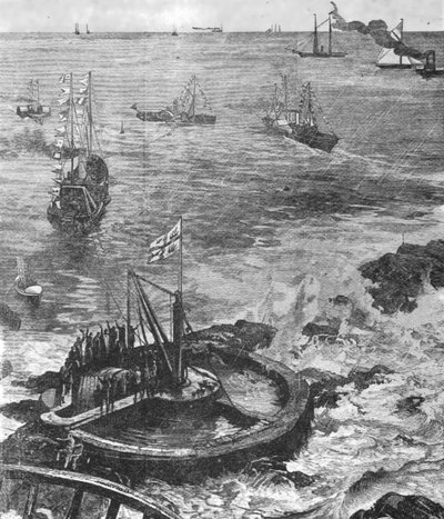 The Prince of Wales laying the Foundation Stone of the new Eddystone Lighthouse, 1879, 1901 by Unbekannt