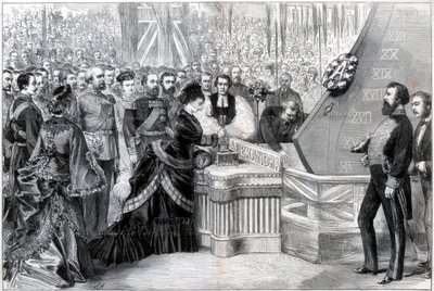 The Princess of Wales Launching the New Ironclad Ship Alexandra by Unbekannt