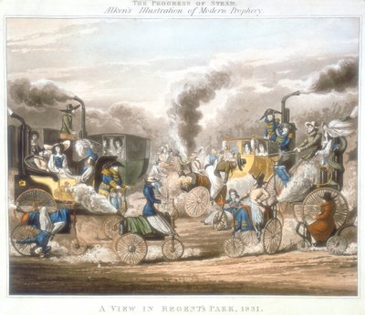 The Progress of Steam. A View in Regents Park by Unbekannt