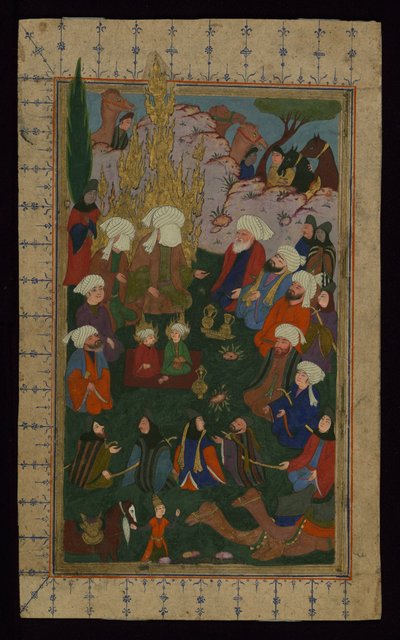 The Prophet Muhammad praying at the Kaaba, 17th century by Unbekannt