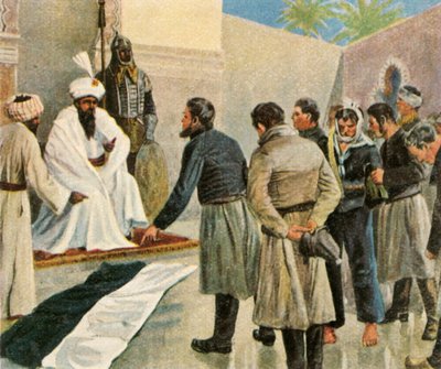 The Prussian flag before the Sultan of Morocco, 1780 by Unbekannt