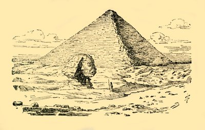 The Pyramid Tomb of King Khufu and the Great Sphinx at Gizeh, Egypt by Unbekannt