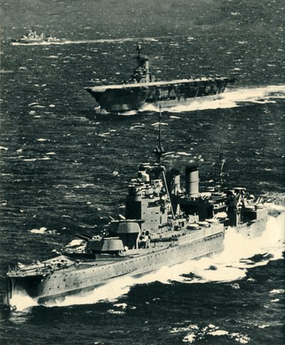 The Renown, the Ark Royal, and the Sheffield by Unbekannt