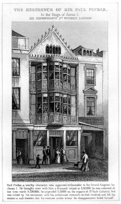 The Residence of Sir Paul Pindar, Bishopsgate, City of London by Unbekannt