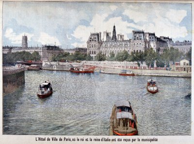 The River Seine and the Hotel de Ville, Paris, 1903 by Unbekannt