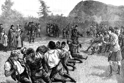 The Royal Family in the Highlands, Tug of War, late 19th century by Unbekannt