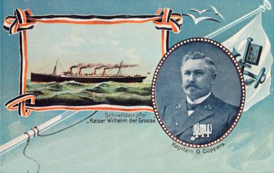 The SS Kaiser Wilhelm der Grosse and Captain Otto Cuppers, c1905 by Unbekannt