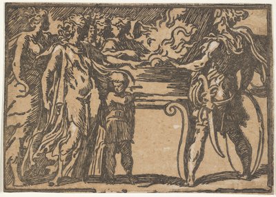 The Sacrifice or Mucius Scaevola, after Parmigianino by Unbekannt
