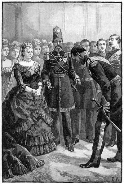 The Shah of Persia Presenting His Suit to Queen Victoria at Windsor by Unbekannt
