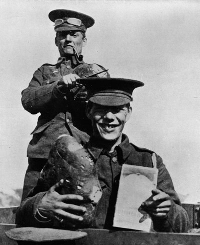 The Soldier and His Rations: A Photograph Taken at One of the British Camps in France by Unbekannt