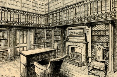 The Study at Abbotsford, Showing Sir Walter Scott