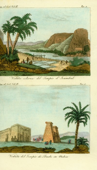 The Temple of Ramses II at Abu Simbel, Nubia, and Temple of Thoth at Dakka, Nubia by Unbekannt