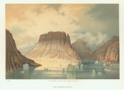 The Teufelsschloss in Kejser Franz Joseph Fjord. The Second German Northpolar Expedition to the Arctic by Unbekannt