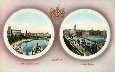 The Thames Embankment and London Bridge, London, 1909 by Unbekannt