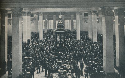 The Underwriting Room at Lloyds, with the Rostrum in the centre, 1936 by Unbekannt
