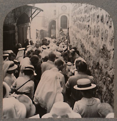 The Via Dolorosa from the Tower of Antonio to the Church of the Holy Sepulchre by Unbekannt