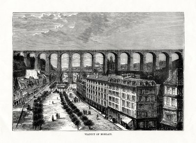 The Viaduct at Morlaix, France by Unbekannt