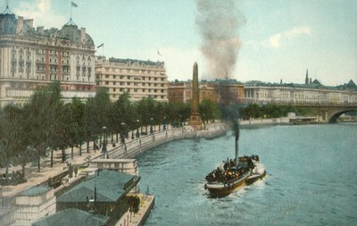 The Victoria Embankment, and Steamship on the River Thames, London by Unbekannt