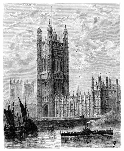 The Victoria Tower and the Houses of Parliament, London by Unbekannt