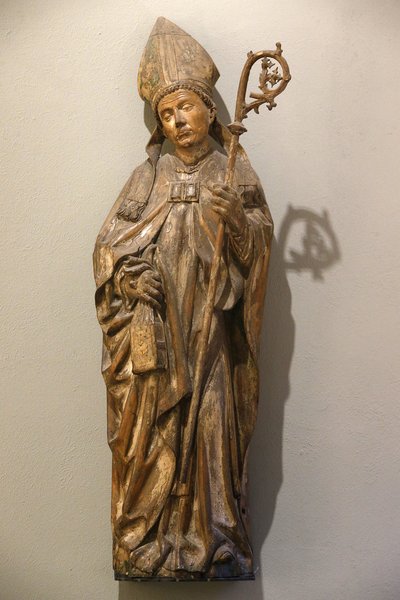 Bishop Saint. Germany. About 1470-80. Limewood with traces of paint. United Kingdom by Unbekannt