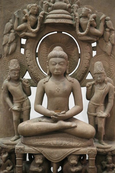 The Victoria and Albert Museum. The Jina Rishabhanatha. 800-900. Sandstone. Northern India. United Kingdom by Unbekannt