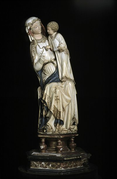 The Virgin and the Child Jesus. Marble Statue Around 1350-1375. Collegiate Church of Notre Dame, Villeneuve-lès-Avignon (Gard) by Unbekannt