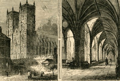 The Western Towers and Cloisters of Westminster Abbey by Unbekannt
