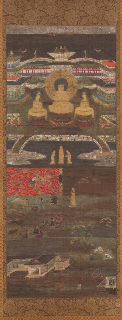 The White Path to the Western Paradise Across Two Rivers (Niga Byakudo), 1200s by Unbekannt