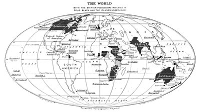 The World with the British Possessions Indicated in Solid Black and the Islands Underlined by Unbekannt