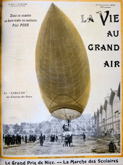 The Airship of Pierre and Paul Lebaudy, France by Unbekannt