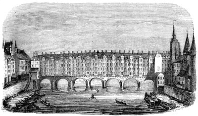 The ancient Pont aux Changers, Paris, France, c16th century by Unbekannt