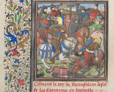 The Battle Between the Crusaders and Saracens. Miniature from the Historia by William of Tyre by Unbekannt