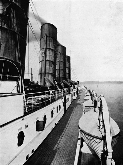 The Boat Deck of the Lusitania, Showing Lifeboats by Unbekannt