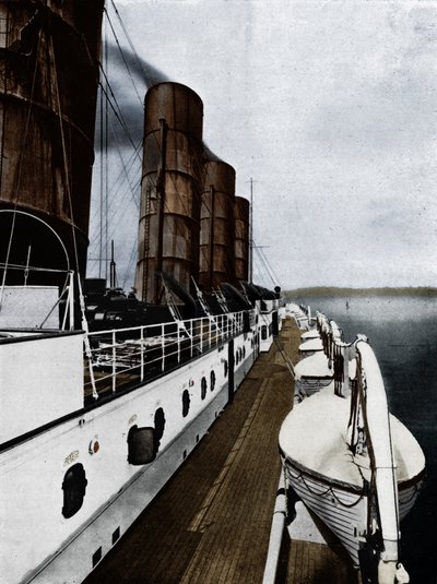 The Boat Deck of the Lusitania, Showing Lifeboats, 1915 by Unbekannt