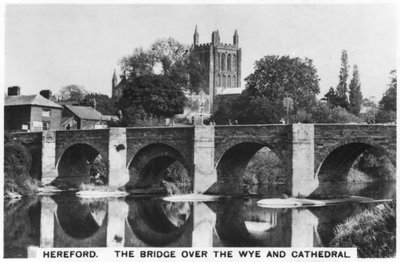 The Bridge Over the Wye and Cathedral, Hereford, 1936 by Unbekannt