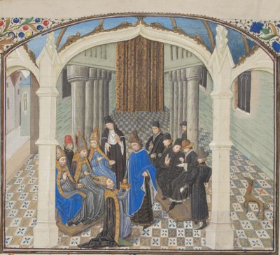 The Coronation of Baldwin II in 1118 (Miniature from the Historia by William of Tyre) by Unbekannt