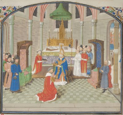The Coronation of Baldwin I on Christmas Day 1100 (Miniature from the Historia by William of Tyre) by Unbekannt