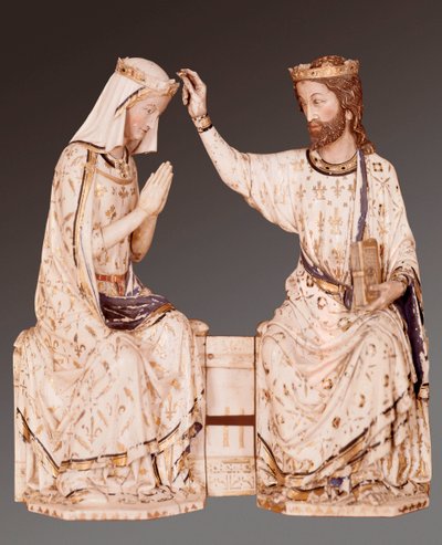 The coronation of the Virgin. Sculpture on ivory. Anonymous. 12th century by Unbekannt