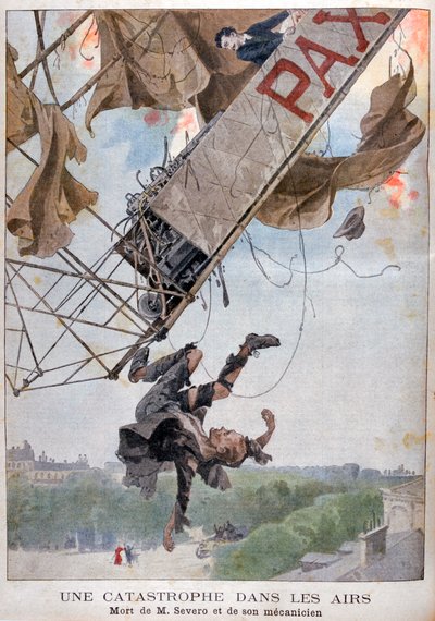 The Death of the Aviator Auguste Severo over Paris by Unbekannt