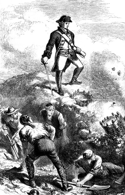 The Defence of Breeds Hill, Prescott in the Redoubt by Unbekannt