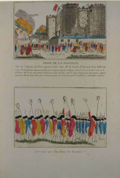 The demolition of the Bastille, July 14, 1789 by Unbekannt