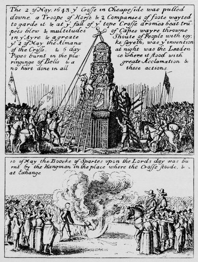 The Destruction of Cheapside Cross and the Burning of the Book of Sports, May 1643, 1903 by Unbekannt