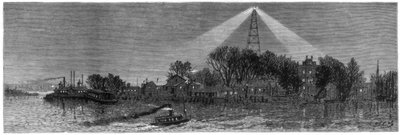 The Electric Light at Hell Gate, New York by Unbekannt