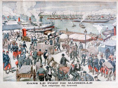 The End of the Strike by Dock Workers at the Port of Marseilles, France, 1904 by Unbekannt