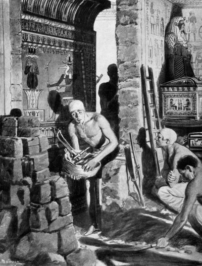 The final interior decoration and sealing of Tutankhamun