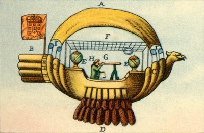 The flying ship of Bartolomeu de Gusmao by Unbekannt