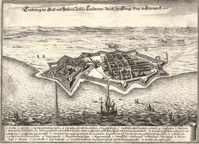 The fortifications of Landskrona, Sweden, captured by the Danes in the Scania War, 1676 by Unbekannt
