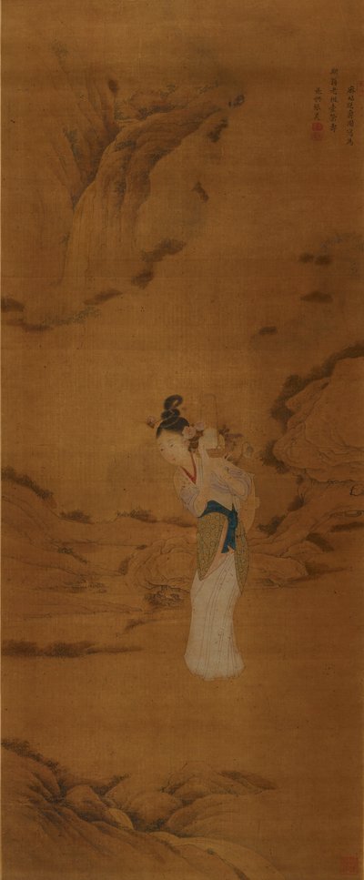 The Goddess Magu with a Basket of Flowers, Qing Dynasty by Unbekannt