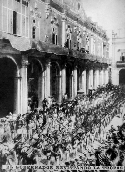 The Governor Inspecting the Newly Arrived Troops, 1868 by Unbekannt