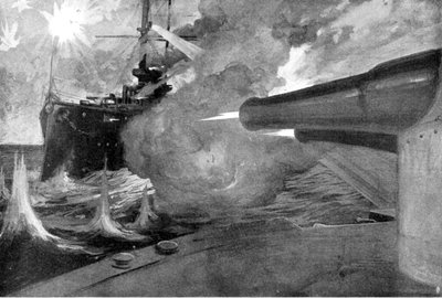 The guns of a Japanese battleship, Russo-Japanese War by Unbekannt